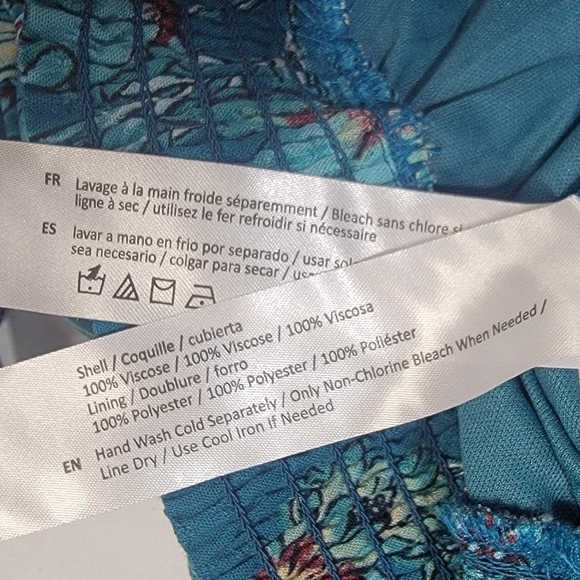 Band of the Free Sybille Deep Teal Floral Wrap Crossover Crop Top Women Medium - Picture 12 of 13